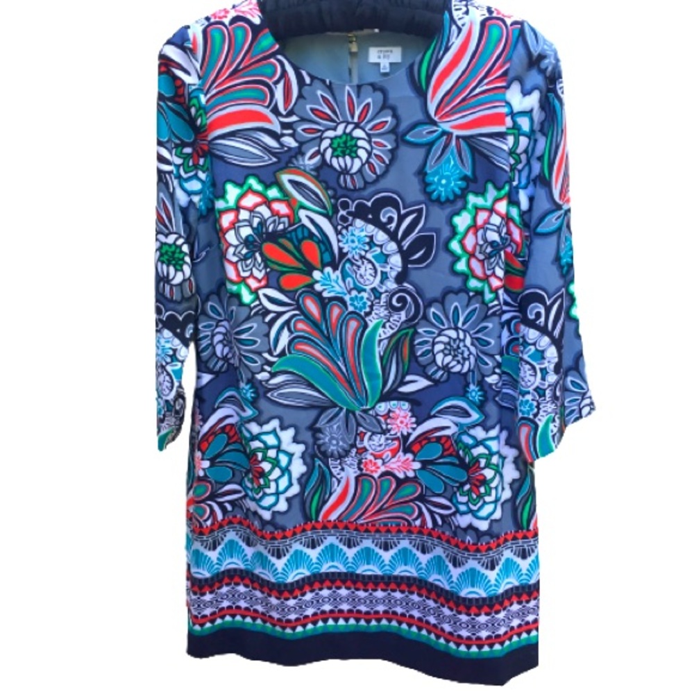 Crown & Ivy Bright Floral Shift Size 12 Perfect Condition Fully Lined